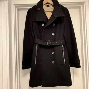 Burberry Black Wool Trench Coat